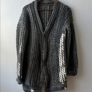 Men's Charcoal Cardigan Sweater